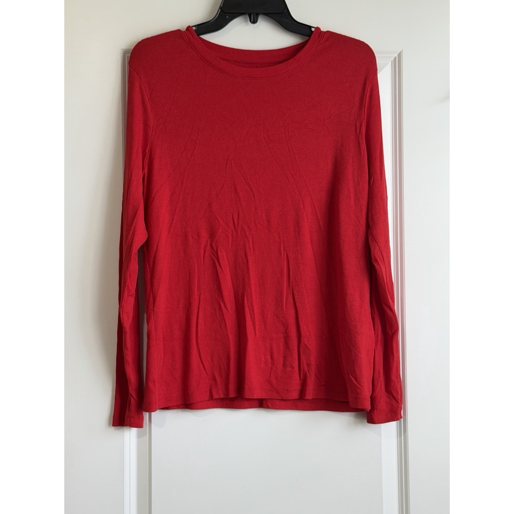 A New Day Women's Vibrant Red Long Sleeve Crewneck Top XL